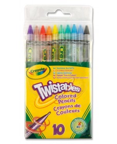 * CRAYOLA PACKET OF 10 TWISTABLES COLOUR PENCILS