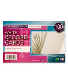 PREMIER DEPOT PKT.100 6"x4" RULED RECORD CARDS