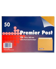 PACKET OF  50 C6 Peel & Seal ENVELOPES - MANILLA