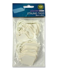 PREMIER DEPOT PACKET OF 100 STRUNG TAGS - 28x43mm