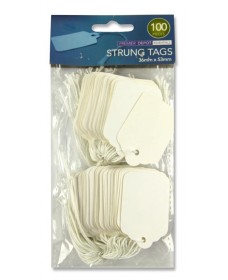 PREMIER DEPOT PACKET OF 100 STRUNG TAGS - 36x53mm