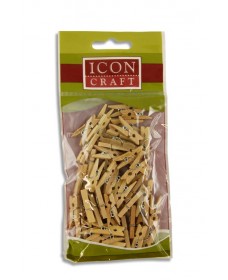 ICON CRAFT PACKET OF 50 MINI CLOTHES PEGS - NATURAL