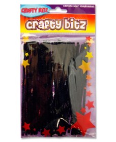 CRAFTY BITZ PACKET OF 50 PIPE CLEANERS - BLACK