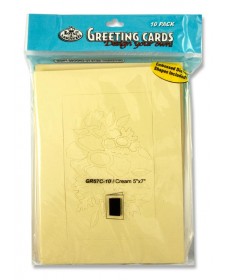 * PACKET OF 10 GREETING CARDS - 5"x7" CREAM RECTANGLE