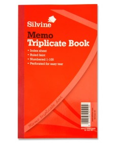 SILVINE 8"x5" MEMO TRIPLICATE BOOK