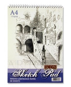 ICON A4 135gsm SPIRAL SKETCH PAD 30 SHEETS