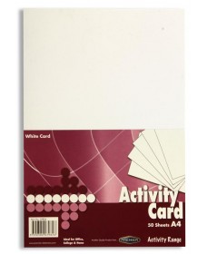 PREMIER A4 160gsm ACTIVITY CARD 50 SHEETS - WHITE