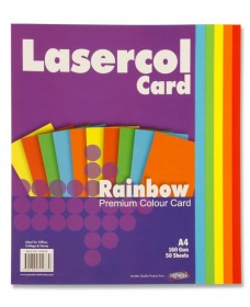 PREMIER A4 LASERCOL CARD 50 SHEETS - RAINBOW