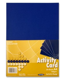 PREMIER A4 160gsm ACTIVITY CARD 50 SHEETS - COBALT