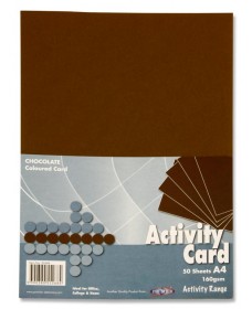 PREMIER A4 160gsm ACTIVITY CARD 50 SHEETS - CHOCOLATE