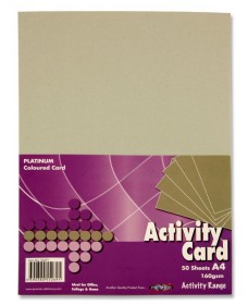 PREMIER A4 160gsm ACTIVITY CARD 50 SHEETS - PLATINUM