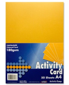 PREMIER A4 180gsm ACTIVITY CARD 50 SHEETS - CANTALOUPE