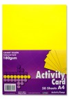 PREMIER A4 180gsm ACTIVITY CARD 50 SHEETS - CANARY