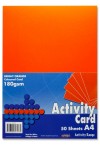 PREMIER A4 180gsm ACTIVITY CARD 50 SHEETS - BRIGHT ORANGE