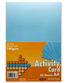 PREMIER A4 180gsm ACTIVITY CARD 50 SHEETS - SKY BLUE