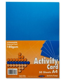PREMIER A4 180gsm ACTIVITY CARD 50 SHEETS - ULTRAMARINE