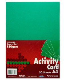 PREMIER A4 180gsm ACTIVITY CARD 50 SHEETS - EVERGREEN