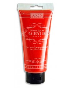 ICON ACRYLIC PAINT 200ml - PYRROLE RED