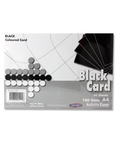 PREMIER A4 160gsm ACTIVITY CARD 40 SHEETS - BLACK